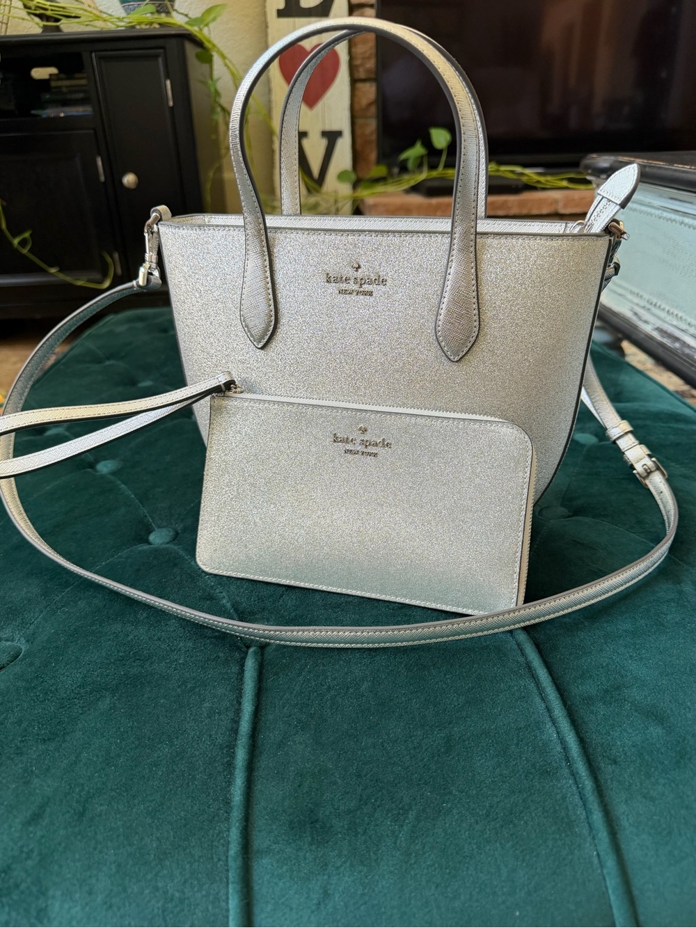 Kate Spade Glimmer Satchel with matching Wristlet